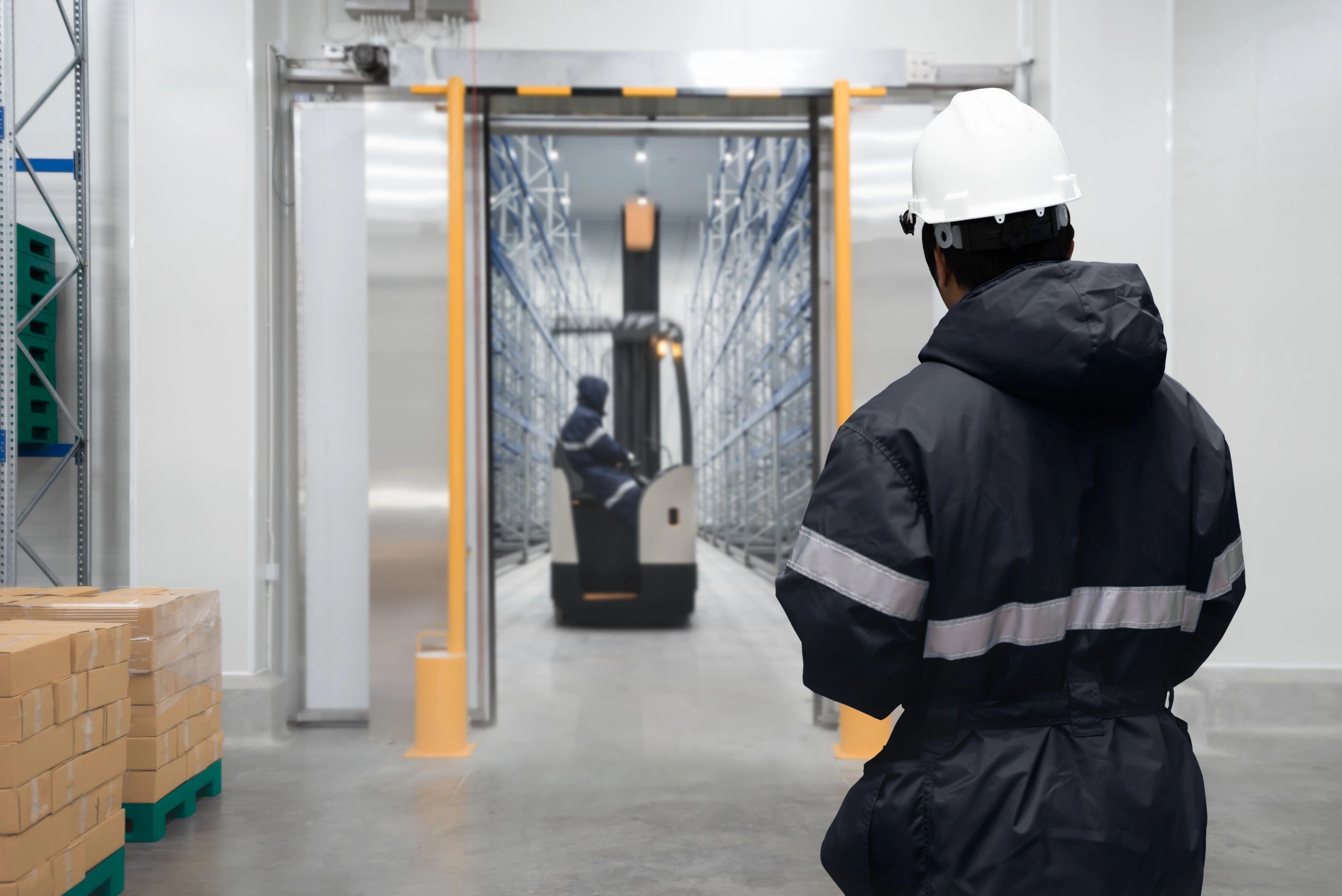 Technician in pharmaceutical cold storage
